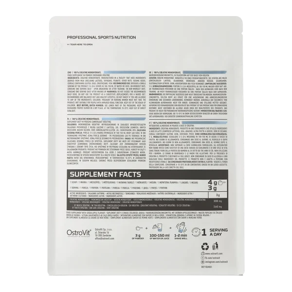 PACK ENERGÍA - Creatina Ostrovit 500 gr + Nutrex Caffeine 200 mg (60 un)