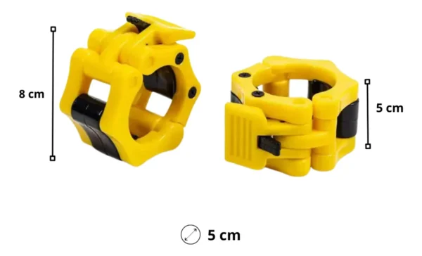 COLLARIN AMARILLO Par de collarines para barra olímpica de 50 mm / Variedad de colores