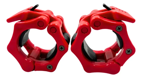 COLLARIN ROJO Par de collarines para barra olímpica de 50 mm / Variedad de colores