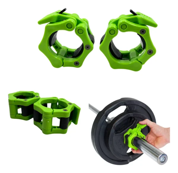 COLLARIN VERDE Par de collarines para barra olímpica de 50 mm / Variedad de colores