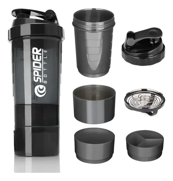 D_NQ_NP_2X_609052-MLC89674301719_082025-F Vaso Proteina Botella NEGRA Shaker Para Batido Botella Gym 3 En 1