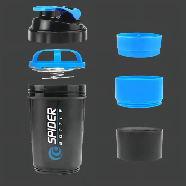 D_NQ_NP_2X_690376-MLU78318846062_082024-F Vaso Proteina Botella AZUL Shaker Para Batido Botella Gym 3 En 1
