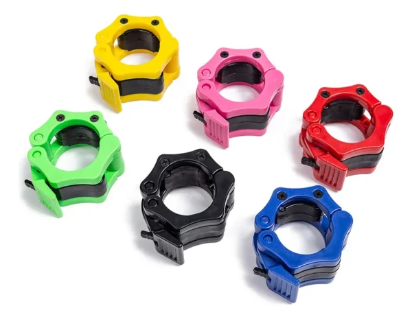 D_NQ_NP_2X_887567-MLC81879522793_012025-F-par-collarines-barra-olimpica-topes-abrazaderas-bloqueo-50mm Par de collarines para barra olímpica de 50 mm / Variedad de colores
