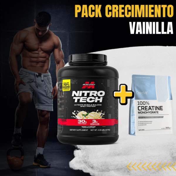 PACK CRECIMIENTO VAINILLA PACK CRECIMIENTO - Proteína Muscletech Vainilla+ Creatina Ostrovit 300 gr
