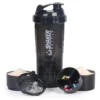 shaker negro Vaso Proteina Botella NEGRA Shaker Para Batido Botella Gym 3 En 1